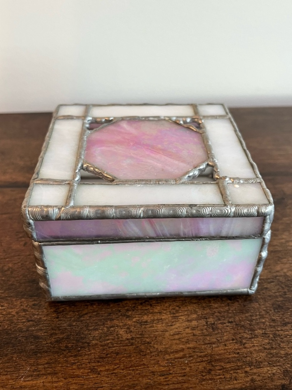Pink Stained Glass Decorative Trinket Box - Picture 5 of 9
